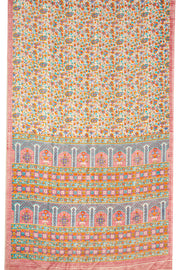 Cream Kashmiri Printed Silk Saree 10077396