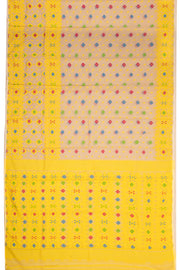 Yellow Handloom Jamdani Cotton Saree 10077527