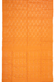 Orange Handloom Jamdani Cotton Saree with Floral Motifs 10077528