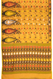 Yellow Handloom Jamdani Cotton Saree 10077537