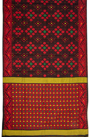 Red Handloom Jamdani Cotton Saree 10077541