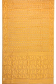 Yellow Handloom Jamdani Cotton Saree 10077548
