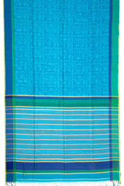 Ocean Blue Maheshwari Silk Cotton Saree 10077551