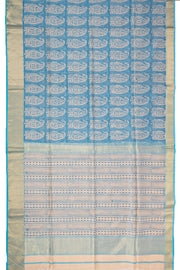 Blue Maheshwari Silk Cotton Saree 10077555