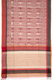 Red Maheshwari Silk Cotton Saree 10077556