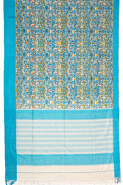 Blue Printed Maheshwari Silk Cotton Saree 10077557