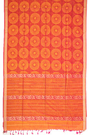 Red Printed Silk Cotton Saree 10077562