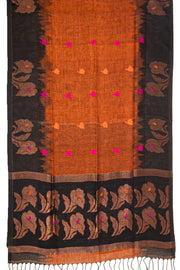 Brown Bengal Handwoven Cotton Saree 10077694