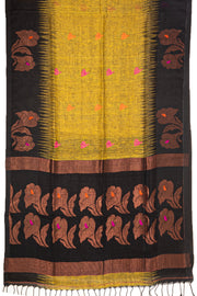 Yellow Bengal Handwoven Cotton Saree 10077696