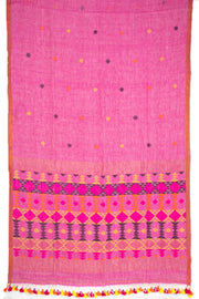 Pink Bengal Handwoven Cotton Saree 10077697