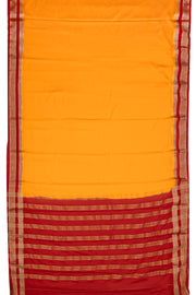 Bright Yellow Mysore Semi Crepe Silk Saree 10077800