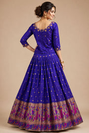 Violet Handcrafted Paithani Lehenga - 10065965
