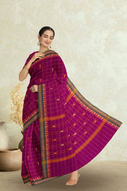 Magenta Handloom Chettinad Cotton Saree 10075142