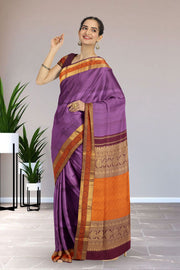 Purple Kanjivaram Pure Silk Saree 10076125