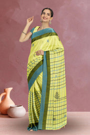 Green Bengal Handwoven Cotton Saree 10075342