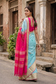 Blue Kanjivaram Silk Cotton Saree 10077968