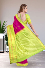 Mexican Pink Korvai Kanjivaram Silk Saree 10075668