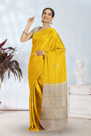 Butterscotch Yellow Handloom Pure Zari Kanjivaram Silk Saree 10063136