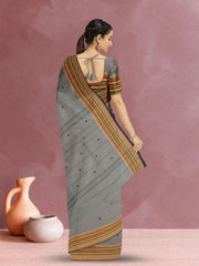Grey Handloom Kanchi Cotton Saree 10071832