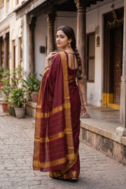 Maroon Kanjivaram Silk Cotton Saree 10077962