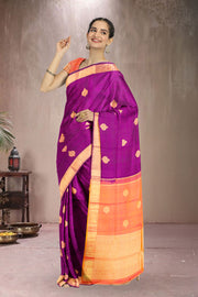 Jamun Purple Handloom Pure Zari Kanjivaram Saree 10062335