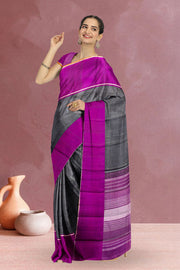 Black Pure Zari Kanjivaram Silk Saree 10062483
