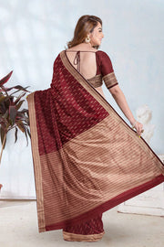 Blood Red Kanjivaram Vegan Silk Saree 10075587