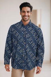 Green Full Sleeve Jahota Printed Cotton Mens Shirt 10073160