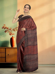 Maroon Jahota Print Kota Cotton Saree 10074192