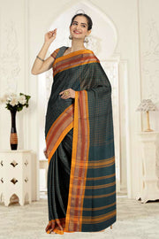 Green Handloom Chettinad Cotton Saree 10075906