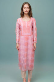 Pink Chikankari Embroidery Cotton Kurta 10071469