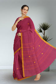 Pink Handloom Chettinad Cotton Saree 10072567