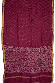 Maroon Zari Border Mulberry Silk Saree Without Blouse 10076900
