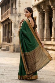 Green Semi Mysore Crepe Silk Saree 10077808