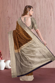 Hazelnut Brown Kanjivaram Vegan Silk Saree 10075590