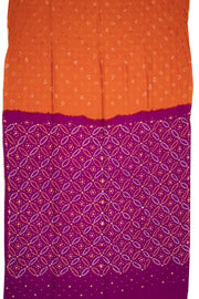 Orange Bandhani Mulberry Silk Saree 10076907