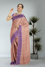 French Beige Kanjivaram Vegan Silk Saree 10075559