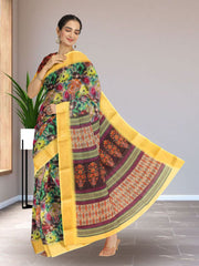 Multicolour Fancy Printed Linen Saree 10064820