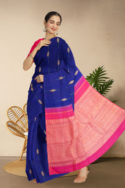 Lapiz Blue Pure Zari Kanjivaram Silk Saree 10063126