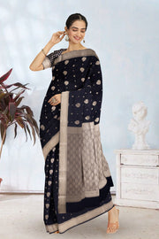 Black Kanjivaram Vegan Silk Saree 10075585