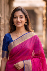 Festival Pink Mysore Crepe Silk Saree With Zari Border 10076669