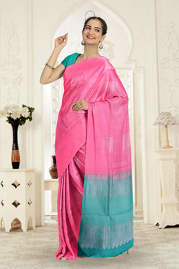 Pink Handloom Kanjivaram Soft Silk Saree 10063780