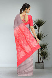 Metal Grey Borderless Kanjivaram Soft Silk Saree 10059800