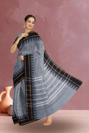 Grey Handloom Chettinad Cotton Saree Without Blouse 10075191