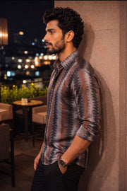 Multicolor Full Sleeve Jahota Print Modal Silk Mens Shirt 10074383