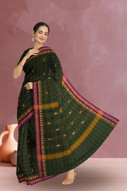 Green Handloom Chettinad Cotton Saree Without Blouse 10075140