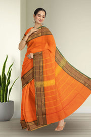 Orange Kanchi Cotton Saree 10067848