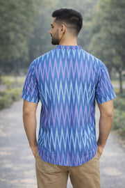 Ikat Cotton Men's Short Kurta With Front Pocket 10076952