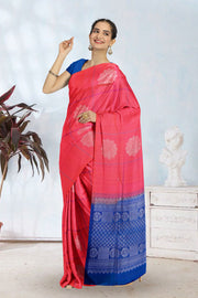 Coral Pink Handloom Kanjivaram Soft Silk Saree 10063254