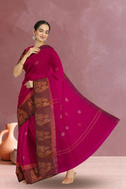 Pink Handloom Chettinad Cotton Saree Without Blouse 10075180